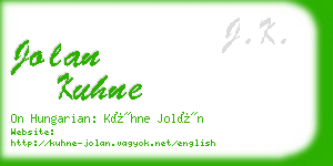 jolan kuhne business card